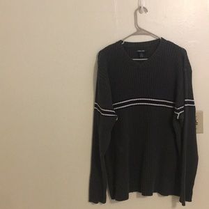 Oversized faded green ribbed sweater